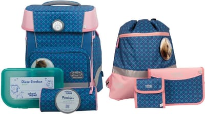 School-Mood Schooltas Champion Maxx Schulranzen-Set 7-delig Mila Blauw