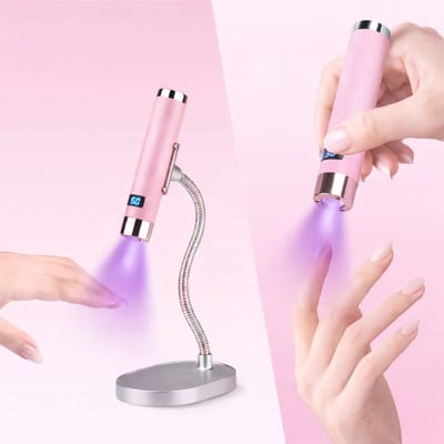 Draadloze UV LED Nagellamp met AI Sensor – Roze USB-C Oplaadbaar – 30/60s Timer – Inclusief Magnetische Houder -UV nagellamp-LED nagellamp-gelnagels lamp-draadloze nagellamp-nagellamp-nagel uithardingslamp-manicure lamp-nagellamp professioneel