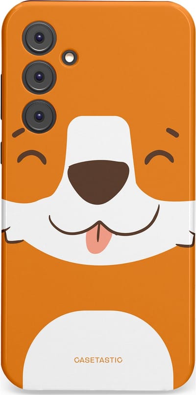 Casetastic hoesje geschikt voor Samsung Galaxy A35 - Dubbellaagse bescherming - Knuffelkopjes vos - Fashion Case - Oranje Wit