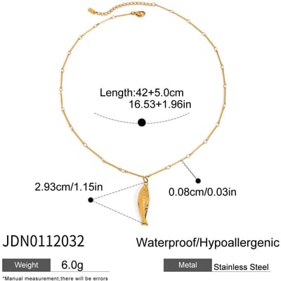 Youthwau Gelukkige Koi Vis Hanger Ketting Roestvrij Staal Zomer Basis Dagelijks Waterdicht Sieraden Accessoires Cadeau beige