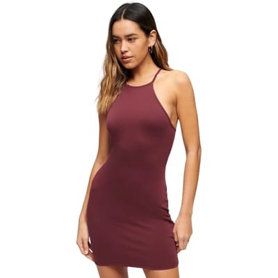 Korte bodyconjurk voor dames in jersey met zwemmersrug Superdry