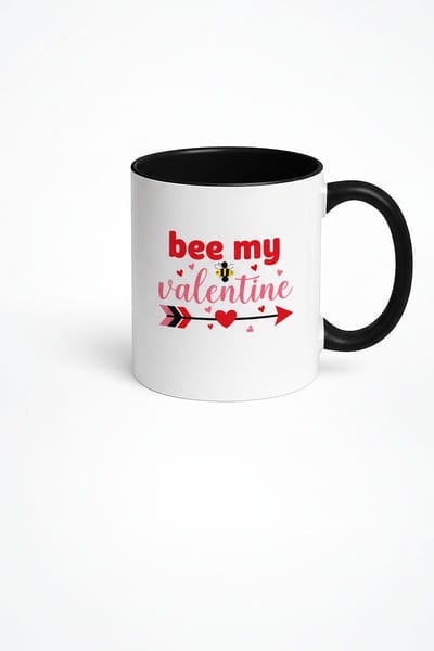 Bee My Valentine Mok - Liefdevolle Keramische Beker met Bij en Harten voor Valentijn