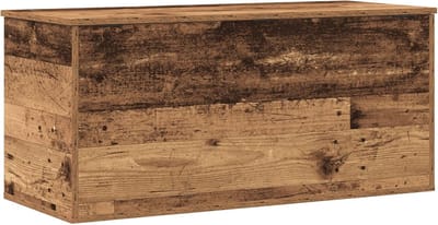 Rustieke Opbergkist in Gerecycled Hout - Duurzame Organizer voor Slaapkamer en Woonkamer 100 x 42 x 46 cm