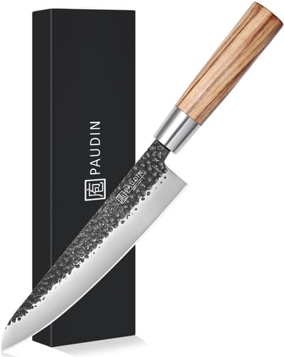 PAUDIN HB4 - Koksmes - Vlijmscherp Japans Keukenmes - 20 cm Lemmet - Handvat van Zebranohout