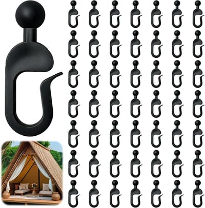 Curtain hooks voor rails - 50 stuks - plastic ganci voor tuin - gazebo voor gordijnen en zijschermen