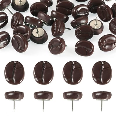 Dailygoods- Koffieboon Pins 30 Stuks - Decoratieve Duimspijkers - Hars Tekenpinnen - Prikbord Accessoires - Kurk Bulletin Board - Afmetingen 16 mm - Punaises