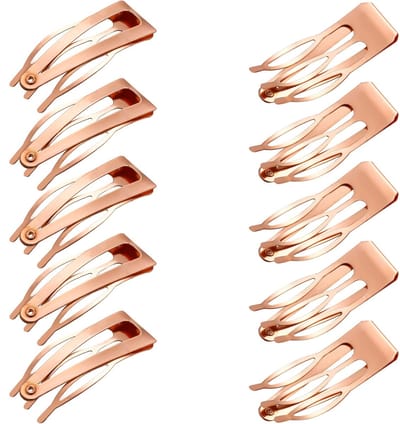 Dailygoods - 24 Stuks Dubbele Grip Haarspeldjes - Metalen Snap Clips, Rose Gold