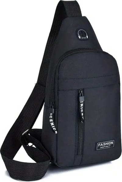 Crossbody Tas Heren I Schoudertas I Heuptas I Sling Bag I Met Hoofdtelefoon Kabel Opening I Anti Diefstal I Waterafstotend I Zwart