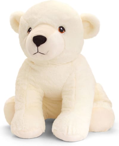 Keeleco Toys Knuffel - IJsbeer - wit - dieren knuffels - pluche - 45 cm