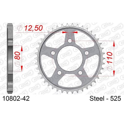 Stalen tandwiel Afam 525 42 dents