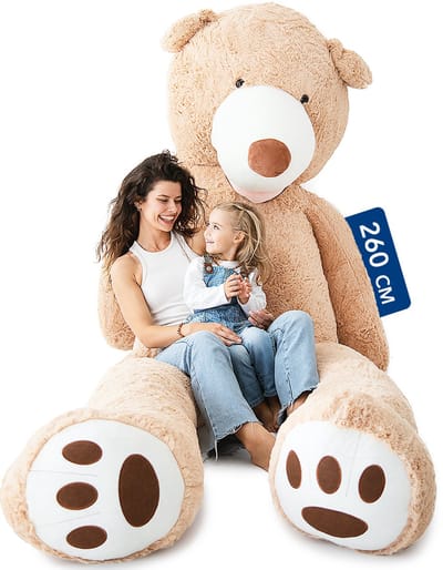 XL Pluche Teddybeer 260cm - Grote Knuffelbeer - Zacht Knuffeldier - Speelgoed voor Kinderen en Baby - Hoge Kwaliteit Beer Knuffel