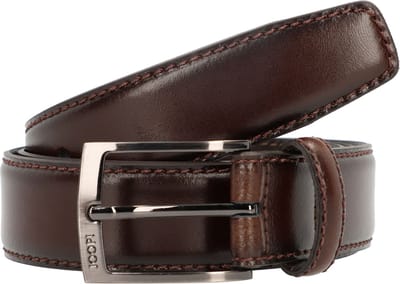 JOOP! Leren Riem Quilted Coll. Belt 3,5 CM W80 D`Brown Donkerbruin