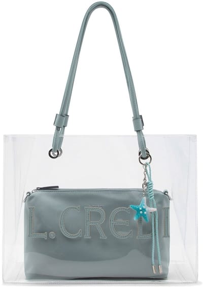 L.CREDI schoudertas Reja Shoulder Bag Mint Blue transparant