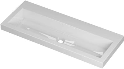 INK Roots Wastafel Porselein Zonder Kraangat - 1000x400x60 mm - Glans Wit