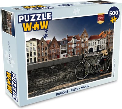 Puzzel Brugge - Fiets - Muur - Legpuzzel - Puzzel 500 stukjes
