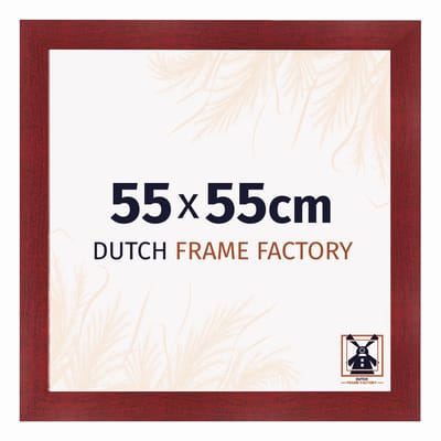Fotolijst 55x55 cm - MDF - Wijnrood Geveegd - Praag