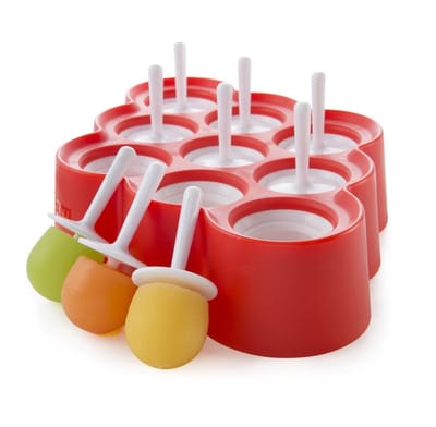 Ijsjesmal - mini ijsjes maken - Mal voor kleine ijsjes - Rood - 9 vormpjes - Afmeting mal 24/4,5/17 cm - Rood - CHPN