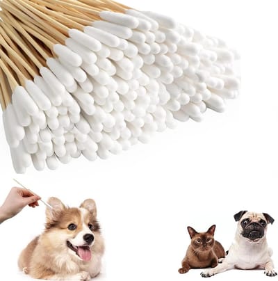 Huisdier Oor Cleaner Wattenstaafjes - Hond Oor Reiniger - Oren Reinigen - Speciaal Ontworpen - 200 Stuks - Wit