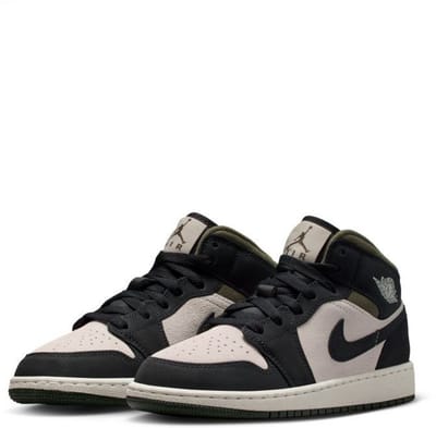 Air Jordan 1 Mid SE GS Medium Olive Off Noir Kindersneakers Groen Licht-Orewood-Bruin Zeil HV4399-102 39