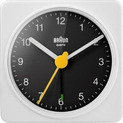 Braun BC02WB - Wekker - Analoog - Reis - Wit - Zwart