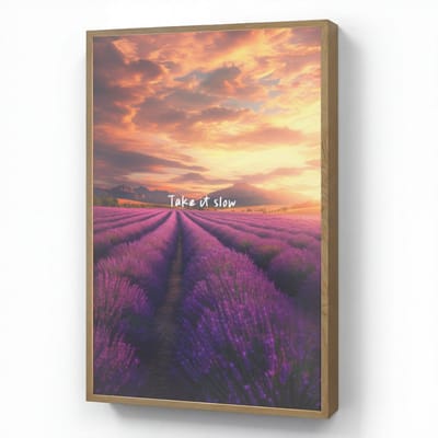 Wandlamp 60x90 cm - Oplaadbaar - Lavendelveld - Quote - Zonsondergang - Wandlampen binnen woonkamer - Slaapkamer lamp - Decoratieve nachtlamp - Vloerlamp draadloos