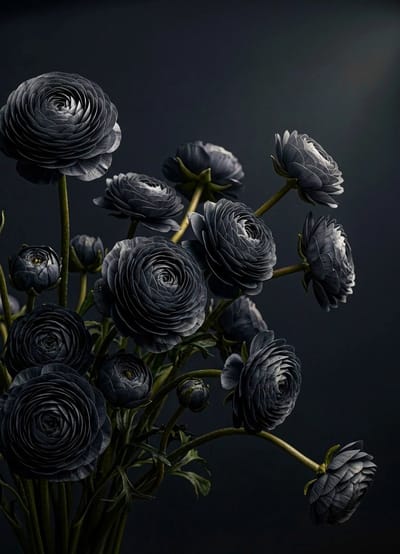 Midnight Ranunculus - Mint by Michelle Decoupage Paper - A3