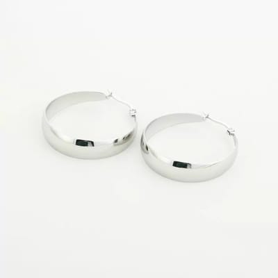 Bijoutheek Oorringen Plain Hoop Zilver