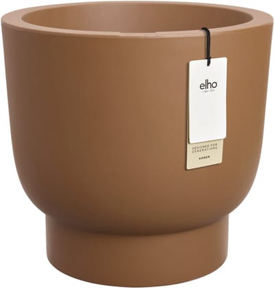 Elho Amber Grail 47 - Grote Bloempot voor Binnen & Buiten - 100% Gerecycled Plastic - Ø 47 x H 44.5 cm - Karamel