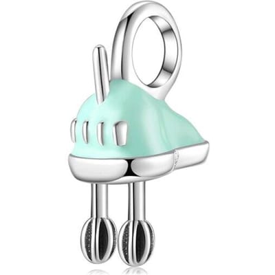 Keukengerei 925 Sterling Zilver Pannenkoekschep Klopper Spatel Hangers Charms Passend op Originele Designer Bedelarmband Sieraden Maken white