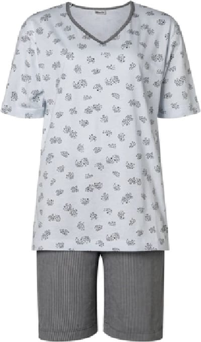 Lunatex - dames shortama 124171 - blauw - maat L