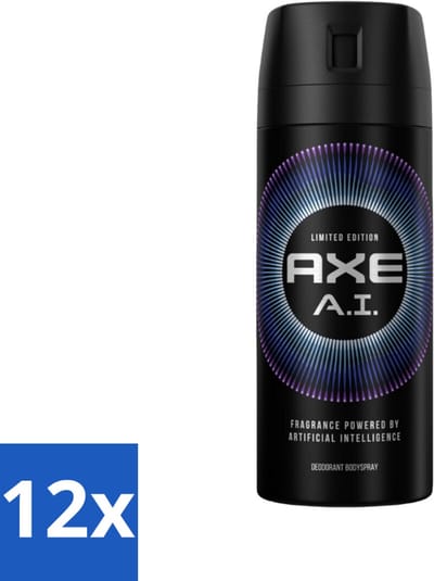 12 x Axe - Limited Edition - Deodorant Bodyspray - A.I. - 150 ml - Deodorant - Bodyspray - Axe - A.I. - Geur