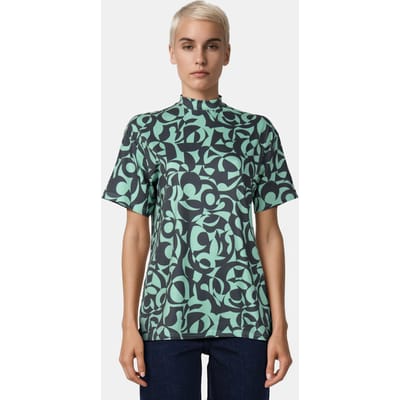 Colourful Rebel Swirl Peached Highneck Tee Mint Größe: XS | Hemden Outlet | Damen | Cyan