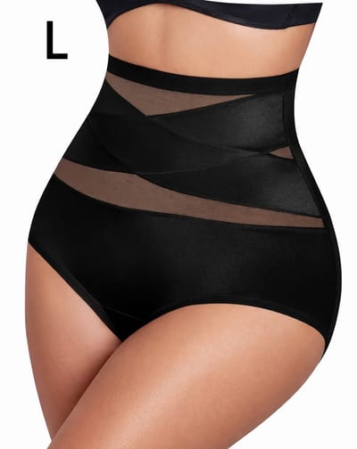 Corrigerend Ademend Ondergoed Met Hoge Taille Voor Dames | Heupliftende Bodyshaper Slipje I Tailletrimmers I Correctie Buik Ondergoed | Maat L I Zwart