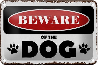 Blechschild Spruch 18x12cm beware of the dog Vorsicht Hund