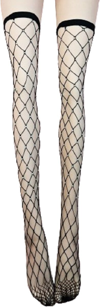 BamBella® - Erotisch Gaas Panty kousen dames - Sexy hoge sokken met steentjes zwart