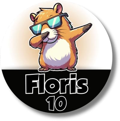 Traktatiestickers Hamster/capibara - Gepersonaliseerd met Naam en Leeftijd - 20 Ronde Glossy Stickers 4 cm - Stoere Verjaardag Traktatie