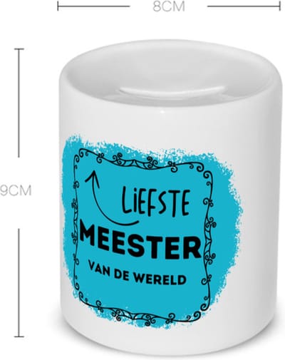 Akyol - liefste meester van de wereld Spaarpot - Meester - de liefste meester - verjaardag - cadeautje voor meester - meester artikelen - kado - geschenk - 350 ML inhoud