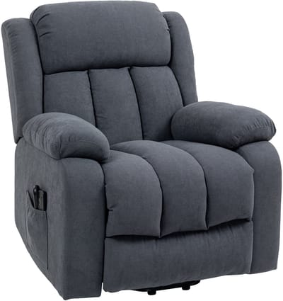 HOMCOM relaxfauteuil - met opsta-hulp - met ligfunctie - donkergrijs