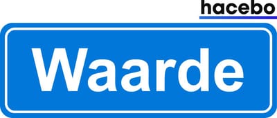 Hacebo - Plaatsnaam Sticker - 29x10 CM - Waarde sticker - Verkeersborden sticker - grappige cadeaus - Waarde