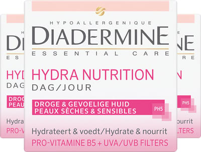 Diadermine Essential Care Hydra Nutrition Dagcreme 3x 50ml - Voordeelverpakking