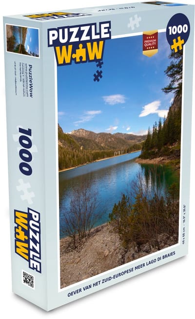 Puzzel Oever van het Zuid-Europese meer Lago di Braies - Legpuzzel - Puzzel 1000 stukjes volwassenen