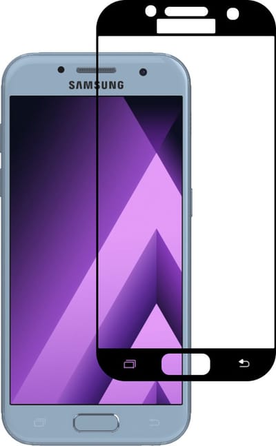 Smartphonica Screenprotector Geschikt voor Samsung Galaxy A3 2017 - Full Cover Tempered Glass with Round Edge - Gehard glas met Afgeronde Hoeken geschikt voor Samsung Galaxy A3 (2017)