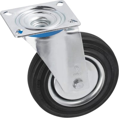Zwaarlast Zwenkwielen / Trolley Wielen voor Meubels - Rubberen Zware Wielen - Heavy Duty Castors /Transportwielen - 100 kg