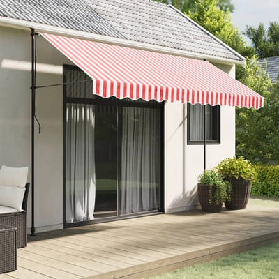 vidaXL - Vervangingsdoek - voor - luifelrok - gestreept - 350 - cm - rood - en - wit