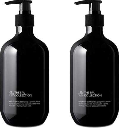 The Spa Collection Gum Tree - Handzeep + Body Lotion - 475 ml stijlvolle zwarte pompfles - Set van 2 stuks