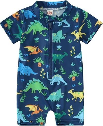 Eéndelige zwempak voor pasgeborenen met rits, zonbescherming en comfortabele strandoutfit voor kinderen