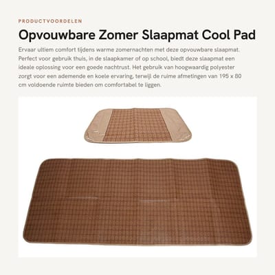 Dailygoods- Slaapmat Opvouwbaar - Zomer Rotan - Polyester - Inclusief Kussenhoes - 195 x 80 cm - Lichtgewicht 826 g - Koelmat