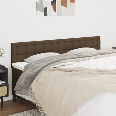 vidaXL - Hoofdborden - 180x5x78/88 - cm - stof - donkerbruin