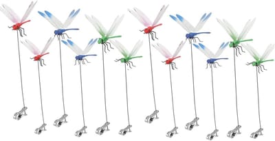 libellenklemmen - 3D-decoratieve libellentuinpalen - tuin decoratie voor buiten - tuin decoratie - vogel- en vliegenafweermiddelen voor binnen- en buitentuinen - 6-pack