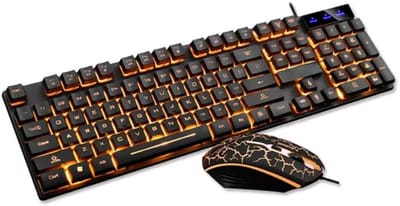 Waterdicht Gaming Toetsenbord en Muis Set – Luminous Verlicht Backlit Keyboard met Stille Toetsen – Duurzaam, Comfortabel en Ideaal voor PC, Laptop & Gaming Gebruik